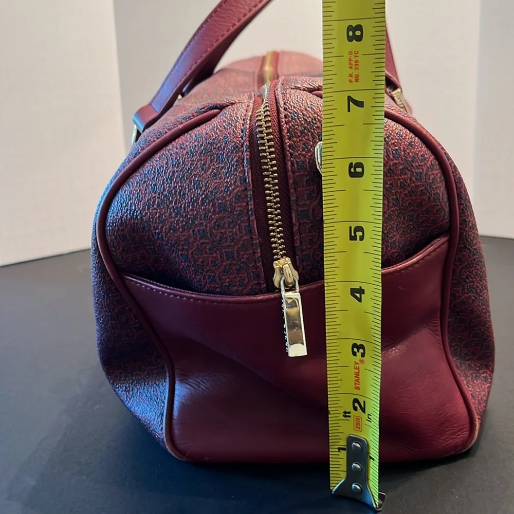 Tory Burch Doctor Bag Logo Pattern Burgundy
